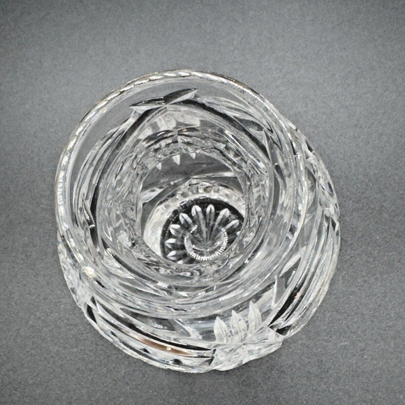 Vintage Cut Crystal Bud Vase Decorative Clear Glass Home Decor Flowers 4.25 in - Picture 4 of 9